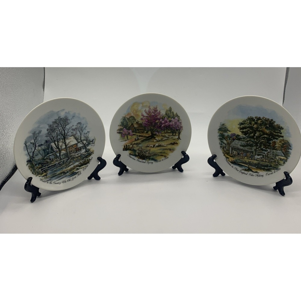 Lot 3 Heritage House collector plate American Homestead Currier & Ives Farm